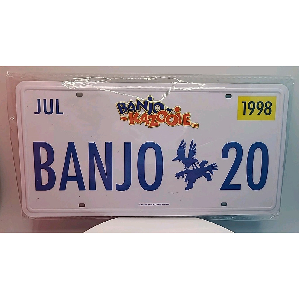 2018 Banjo Koozie 1998 20th Anniversary License Plate With Stand New Microsoft